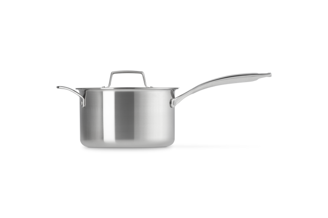Essential 3-ply Stainless Steel 18cm Saucepan with Helper Handle and Lid image number 2
